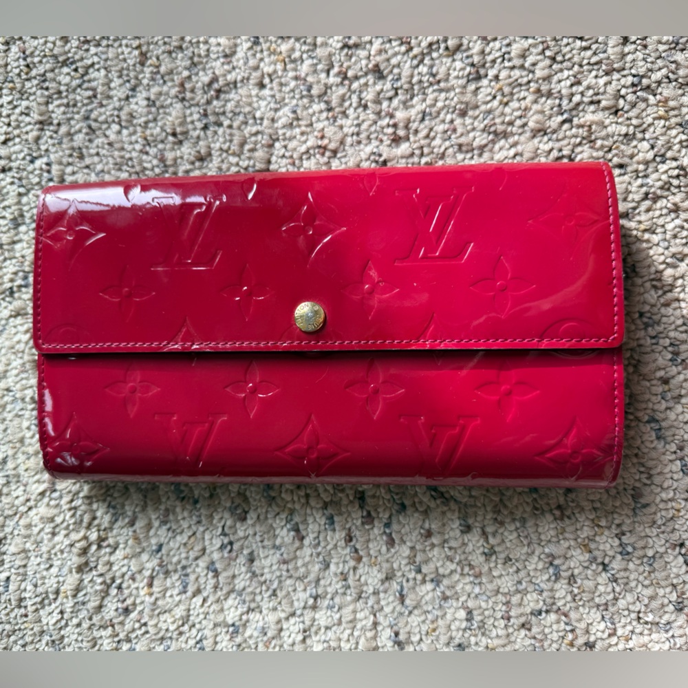 Louis Vuitton Vernis Cherry Red Embossed Wallet
